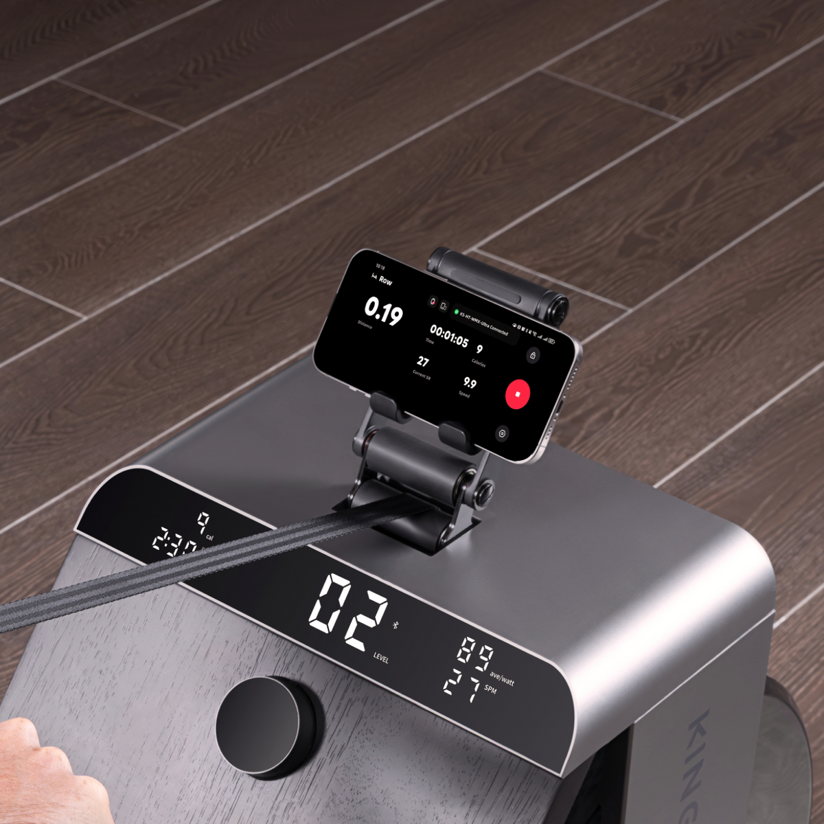KingSmith WM20 rameur plié à plat pour le rangement