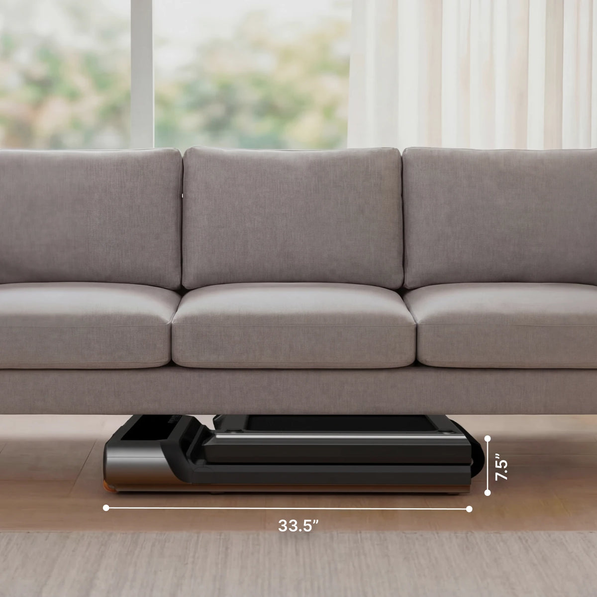 WalkingPad R3 tapis de marche plié debout contre un mur