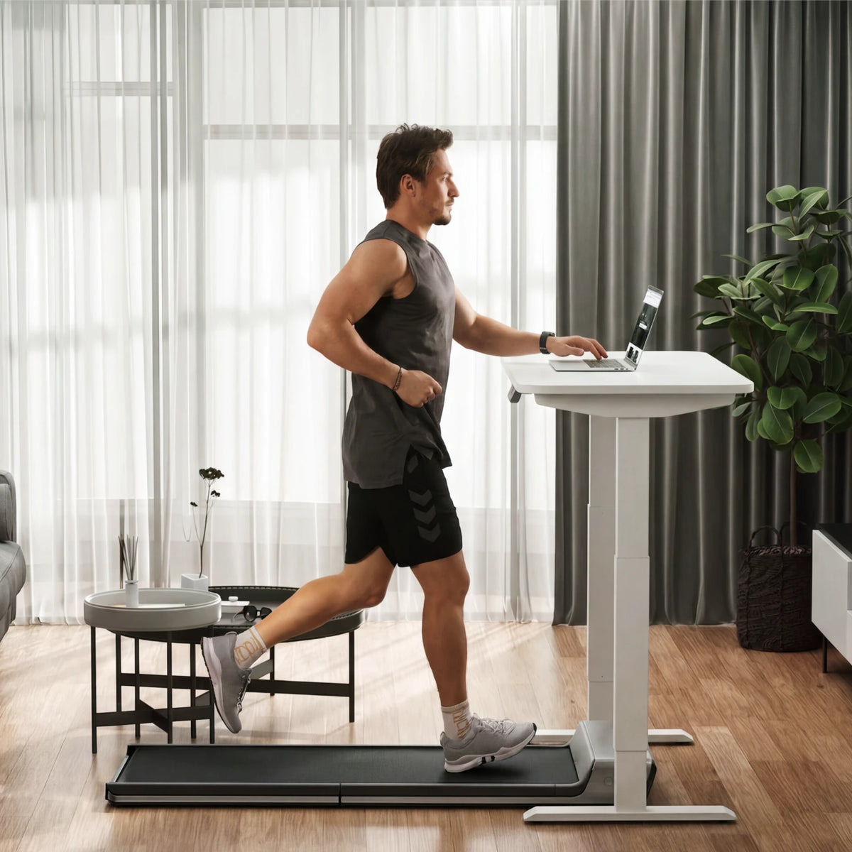 WalkingPad P1 tapis de marche plié et déplié