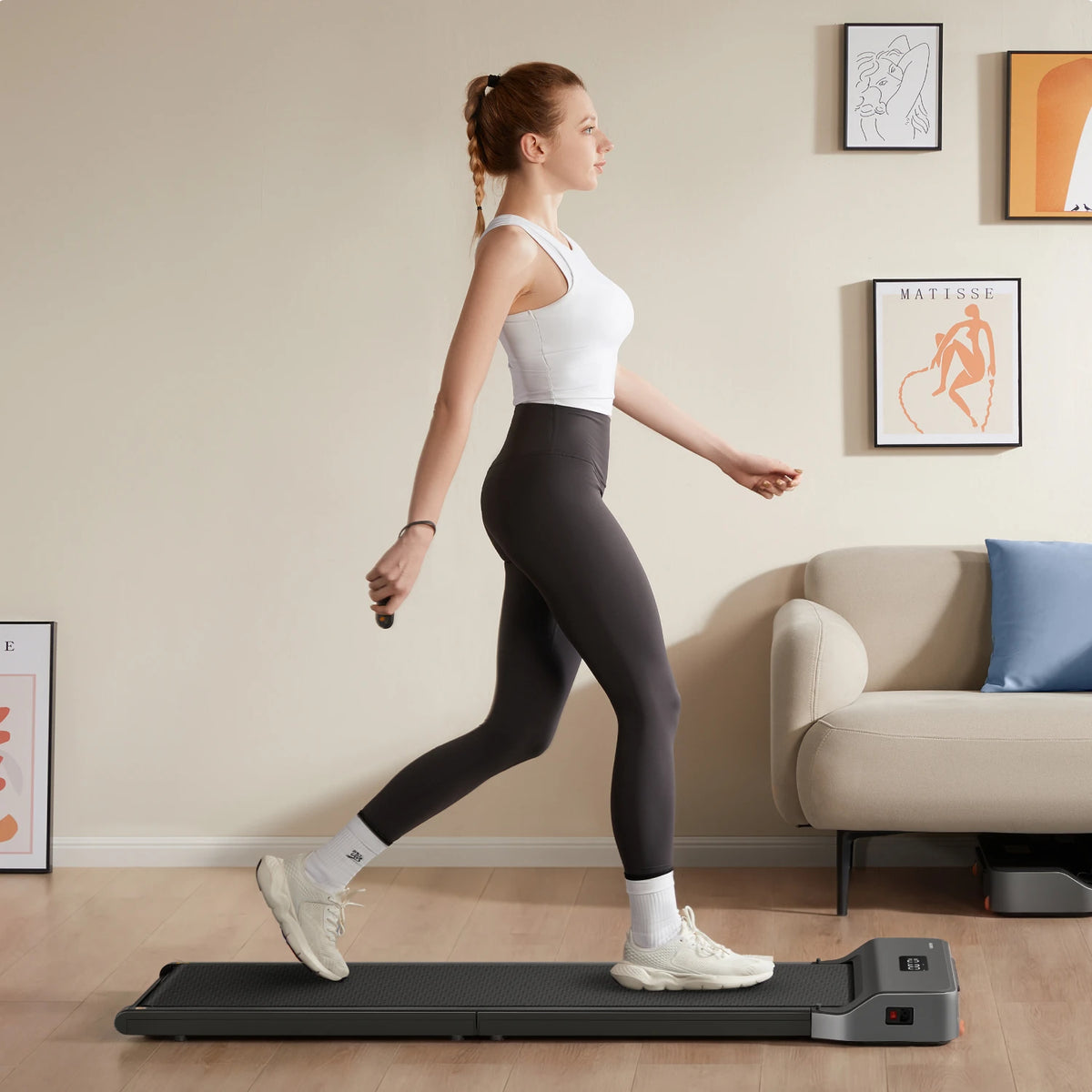 WalkingPad Z1 tapis de marche installé dans un salon